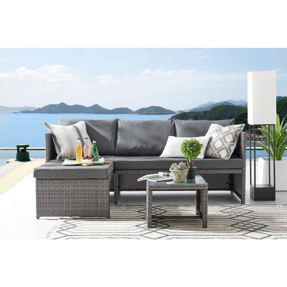 Louise Outdoor Furniture Lounge Set - Charcoal Sets Fast shipping On sale