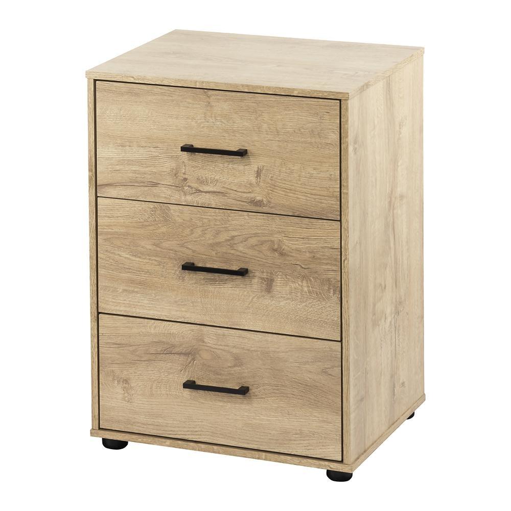 Lovisa 3 - Drawer Cabinet Pedestal Office Storage - Oak Filing Fast shipping On sale