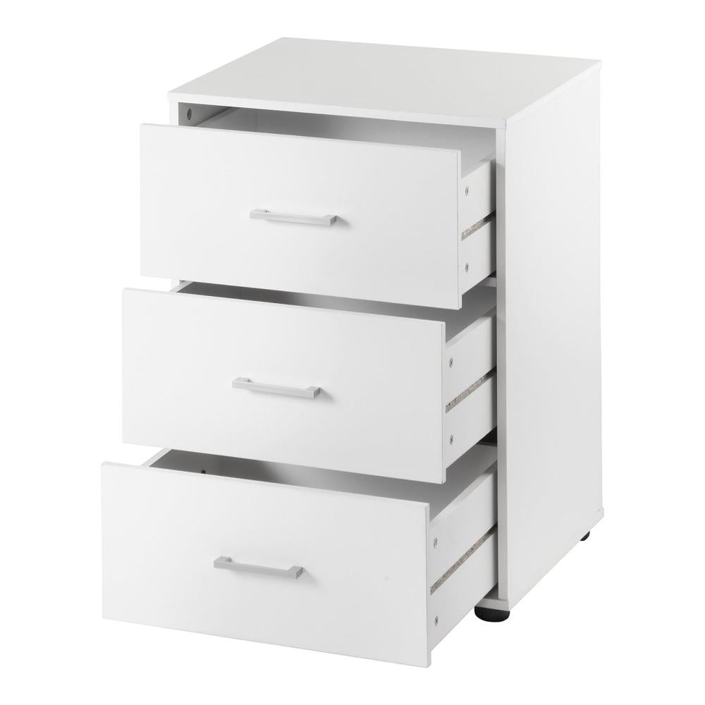 Lovisa 3 - Drawer Cabinet Pedestal Office Storage - White Filing Fast shipping On sale