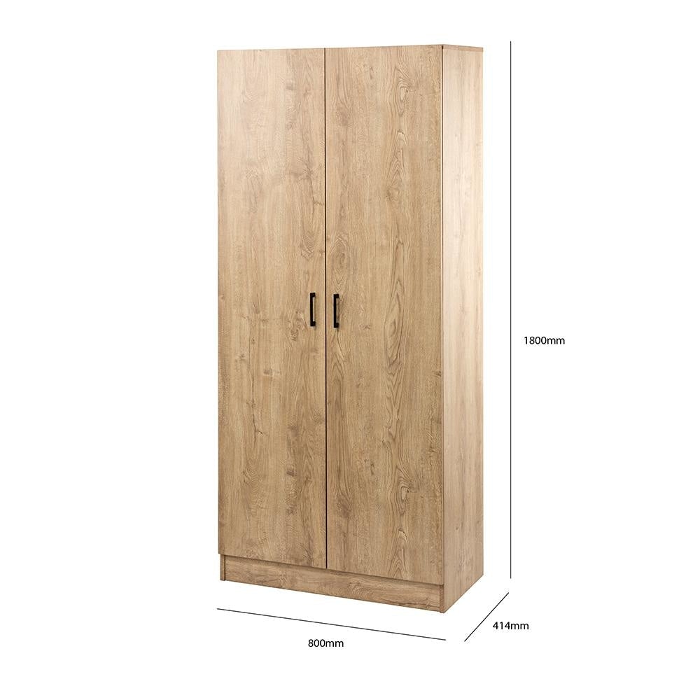 Lovisa Scandinavian Double Door Multipurpose Cupboard Storage Cabinet - Oak Fast shipping On sale