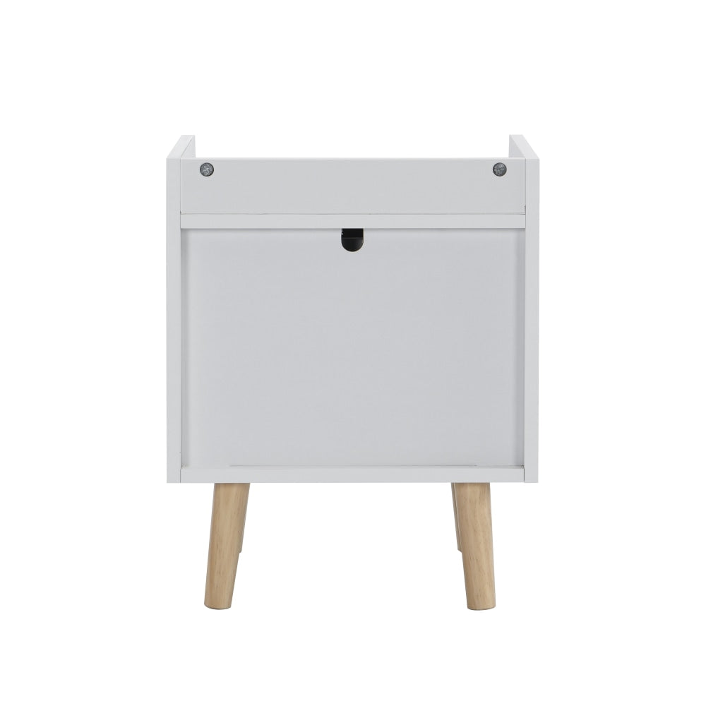 Lovro Modern Nightstand Bedside Table W/ 2-Drawers - White/Oak Fast shipping On sale