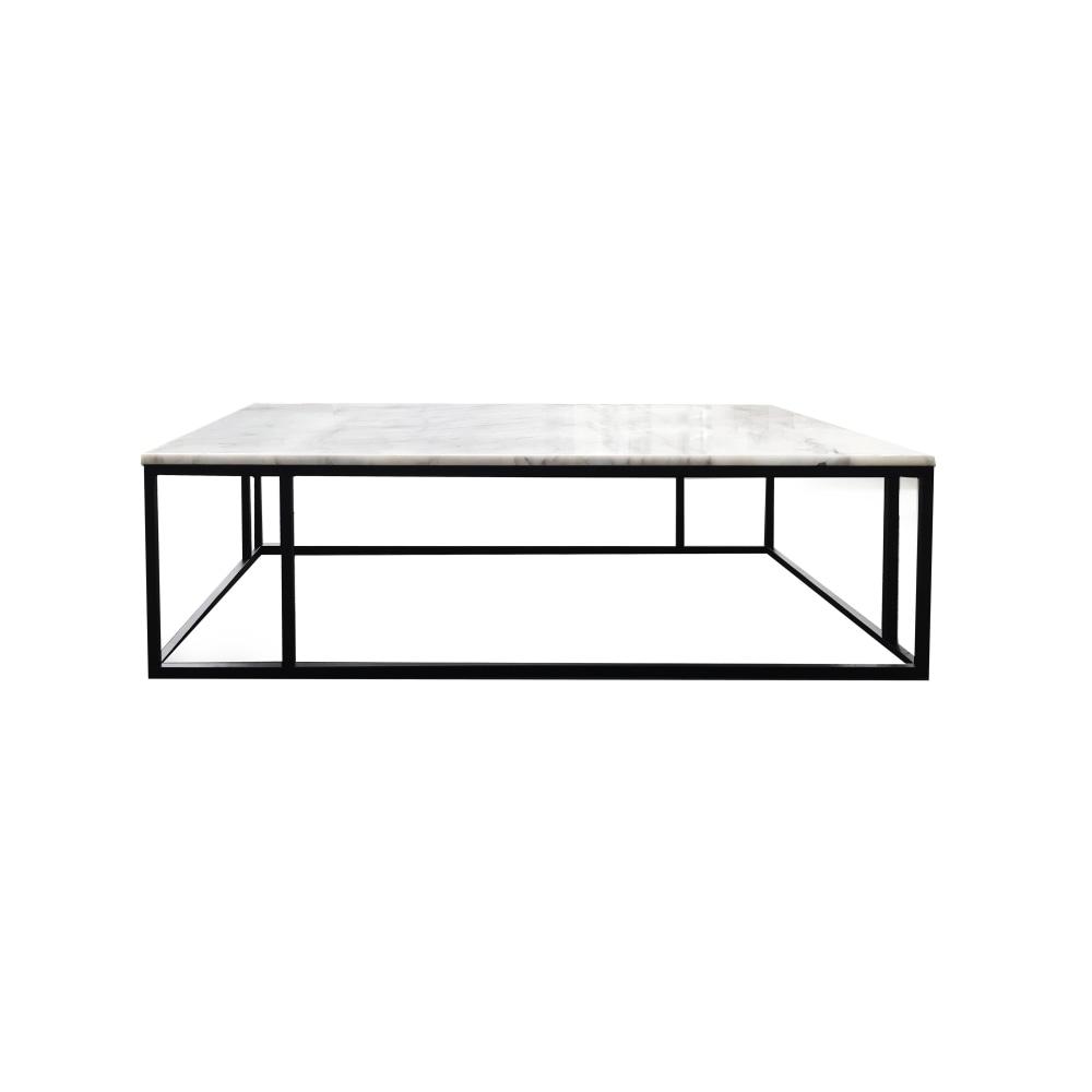 Lowell Rectangular Marble Modern Coffee Table Metal Frame 140cm - White Fast shipping On sale