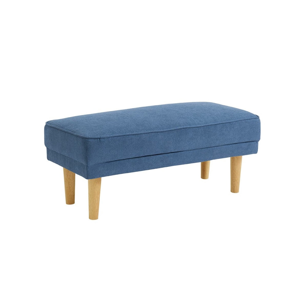 Lucia Modern 3-Seater Velvet Fabric Lounge Sofa W/ Ottoman - Storm Blue Fast shipping On sale