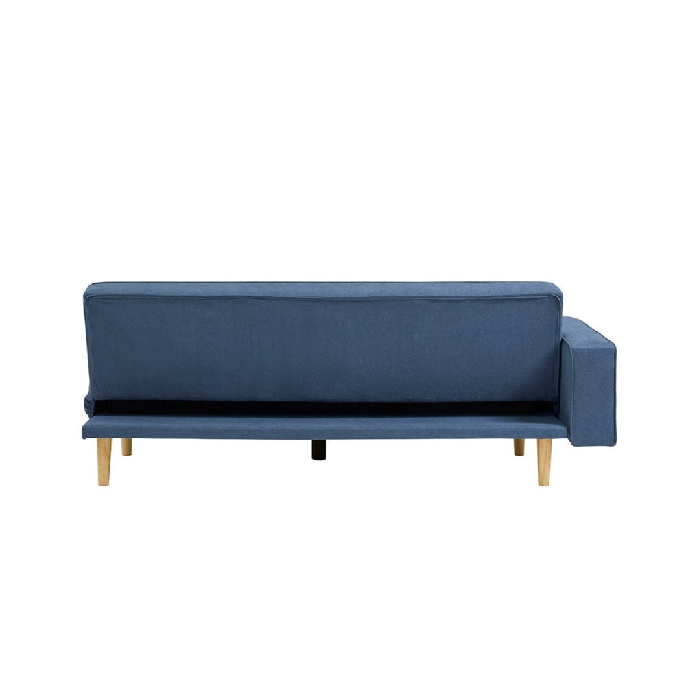 Lucia Modern 3-Seater Velvet Fabric Lounge Sofa W/ Ottoman - Storm Blue Fast shipping On sale