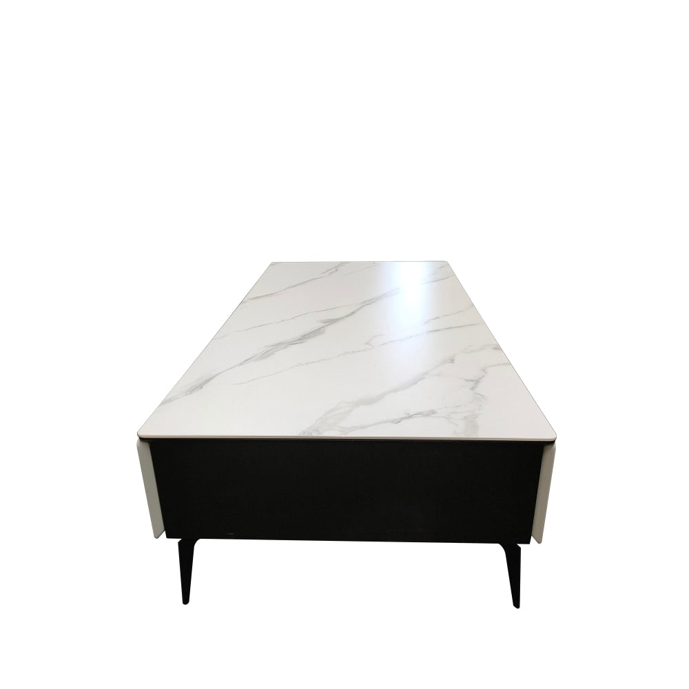 Lucinda Sintered Stone Rectangular Coffee Table - White Fast shipping On sale