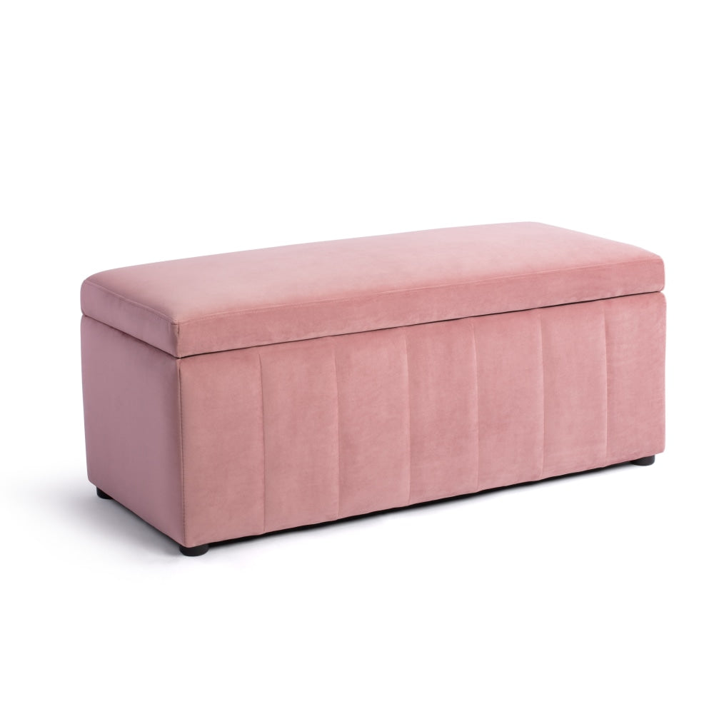 Lumine Velvet Storage Ottoman Box Bench Foot Stool - Pink Fast shipping On sale