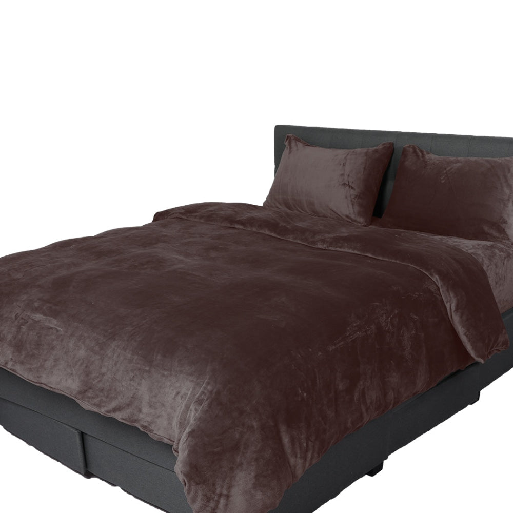 Luxury Flannel Quilt Cover with Pillowcase Mink Double Fast shipping On sale