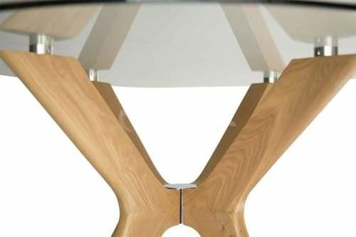 Lyn Round Glass Dining Table - 100cm Natural Fast shipping On sale