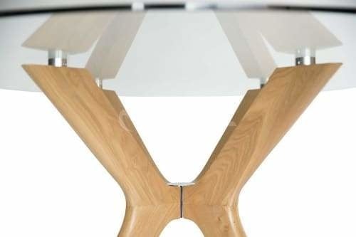 Lyn Round Glass Dining Table - 120cm Natural Fast shipping On sale