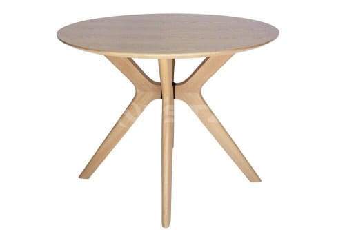 Lyn Round Wood Dining Table - 100cm - Natural Fast shipping On sale