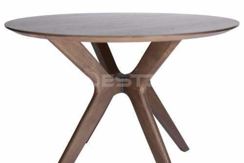 Lyn Round Wood Dining Table - 100cm - Walnut Fast shipping On sale