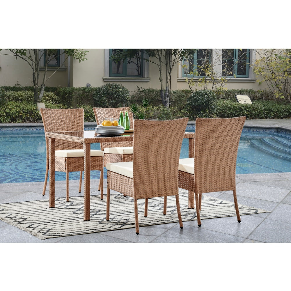 Lytton 5 Piece Outdoor Furniture Dining Set - Natural Sets Fast shipping On sale