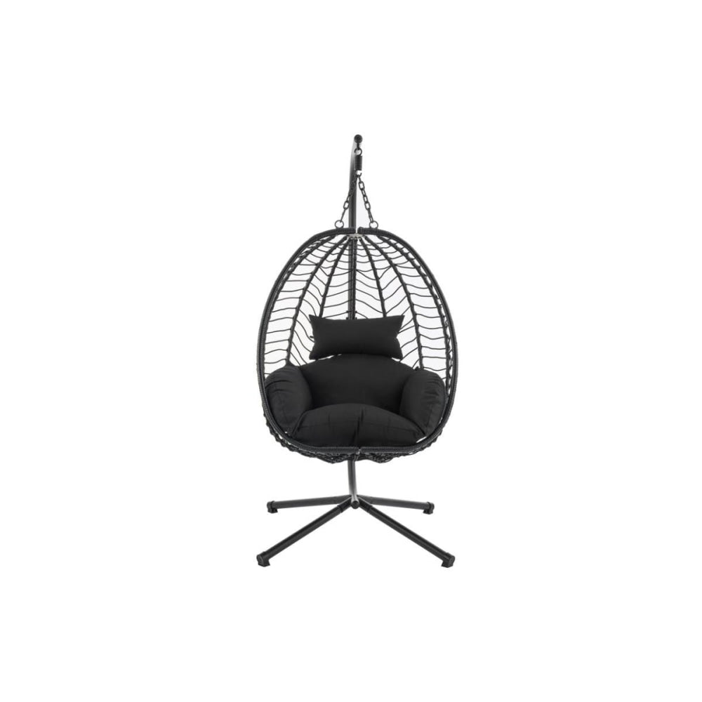 Mackenzie Outdoor Furniture Relaxing Lounge Egg Patio Chair - Black Fast shipping On sale