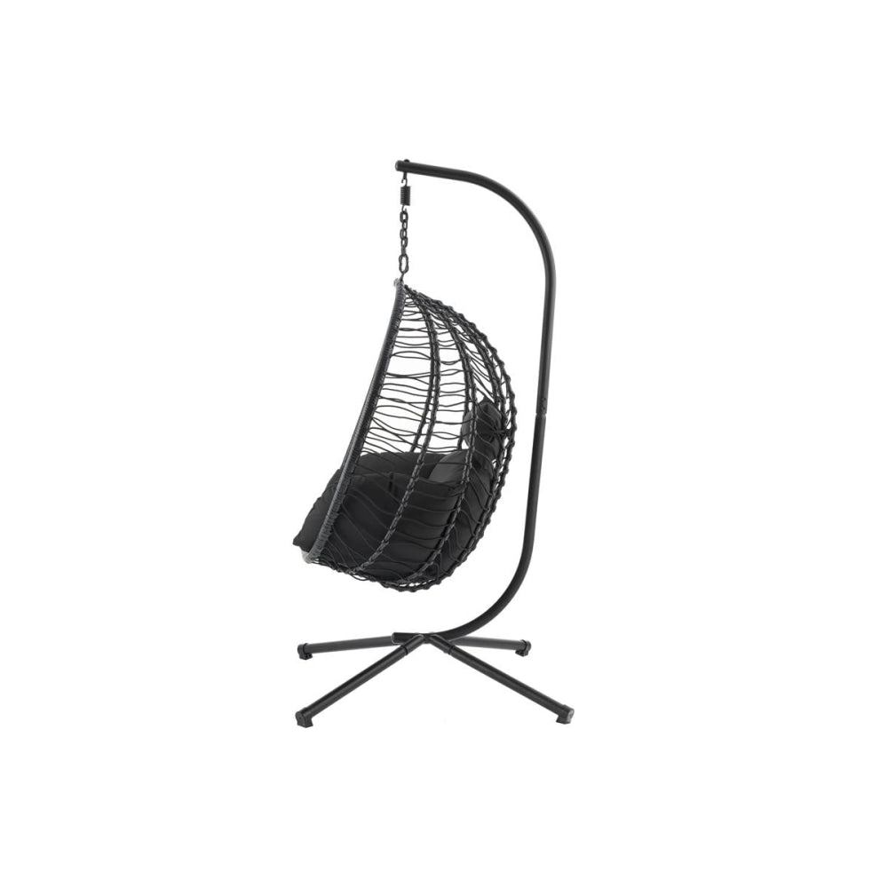 Mackenzie Outdoor Furniture Relaxing Lounge Egg Patio Chair - Black Fast shipping On sale