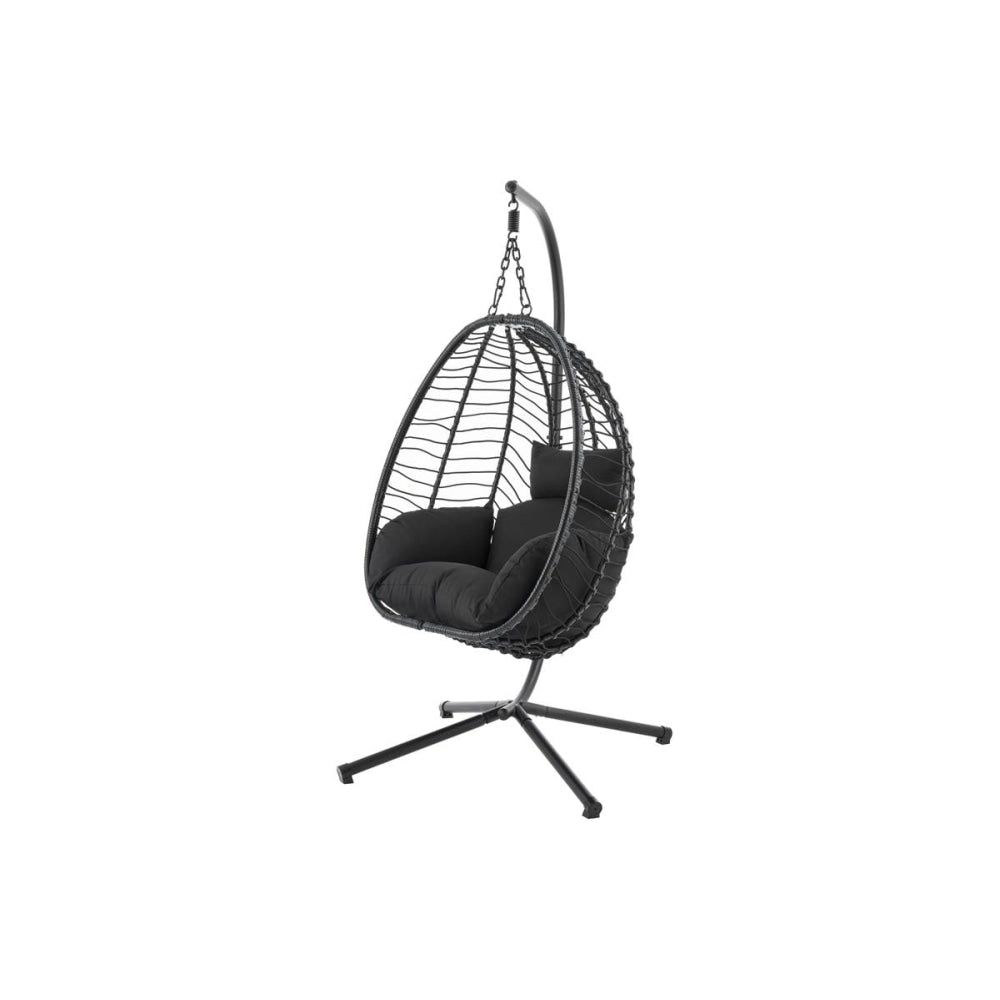 Mackenzie Outdoor Furniture Relaxing Lounge Egg Patio Chair - Black Fast shipping On sale