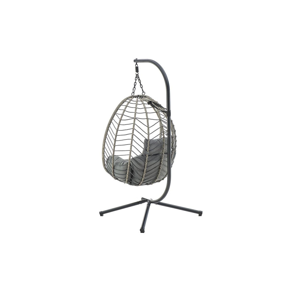 Mackenzie Outdoor Furniture Relaxing Lounge Egg Patio Chair - Grey/ Grey Fast shipping On sale
