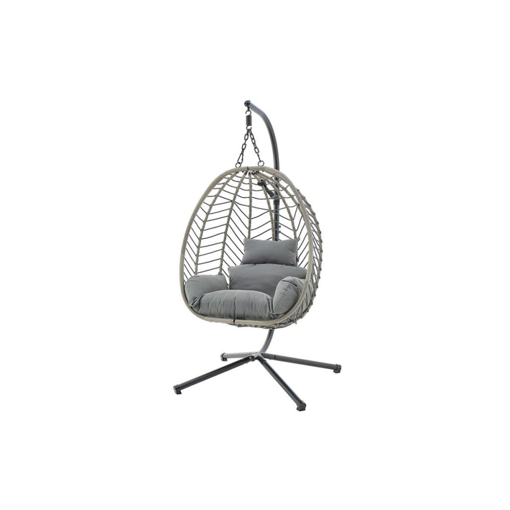 Mackenzie Outdoor Furniture Relaxing Lounge Egg Patio Chair - Grey/ Grey Fast shipping On sale