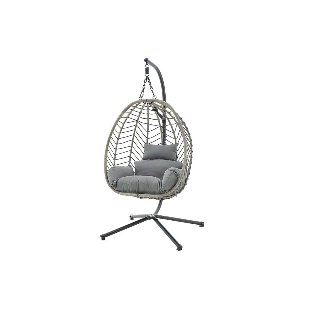 Mackenzie Outdoor Furniture Relaxing Lounge Egg Patio Chair - Grey/ Grey Fast shipping On sale