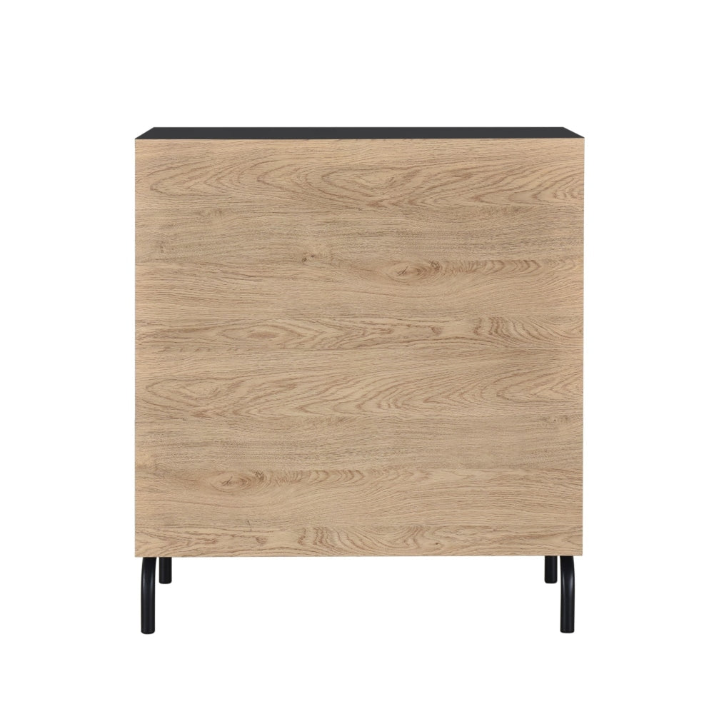 Madden Scandinavian Wooden Chest of Drawers Tallboy Storage Cabinet - Oak & Black Of Fast shipping On sale