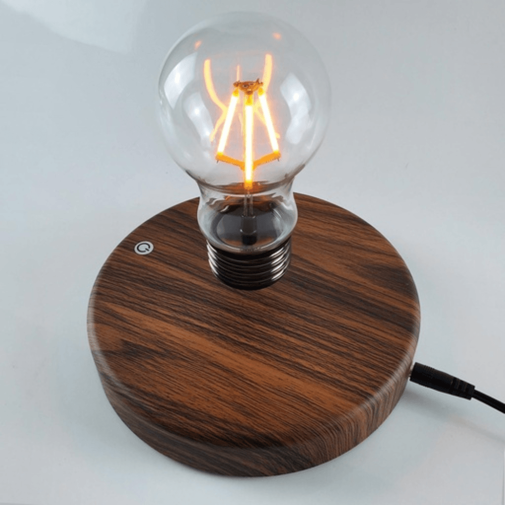 Magnetic Levitating LED Light Bulb Round Brown Desk Lamp Table Fast shipping On sale