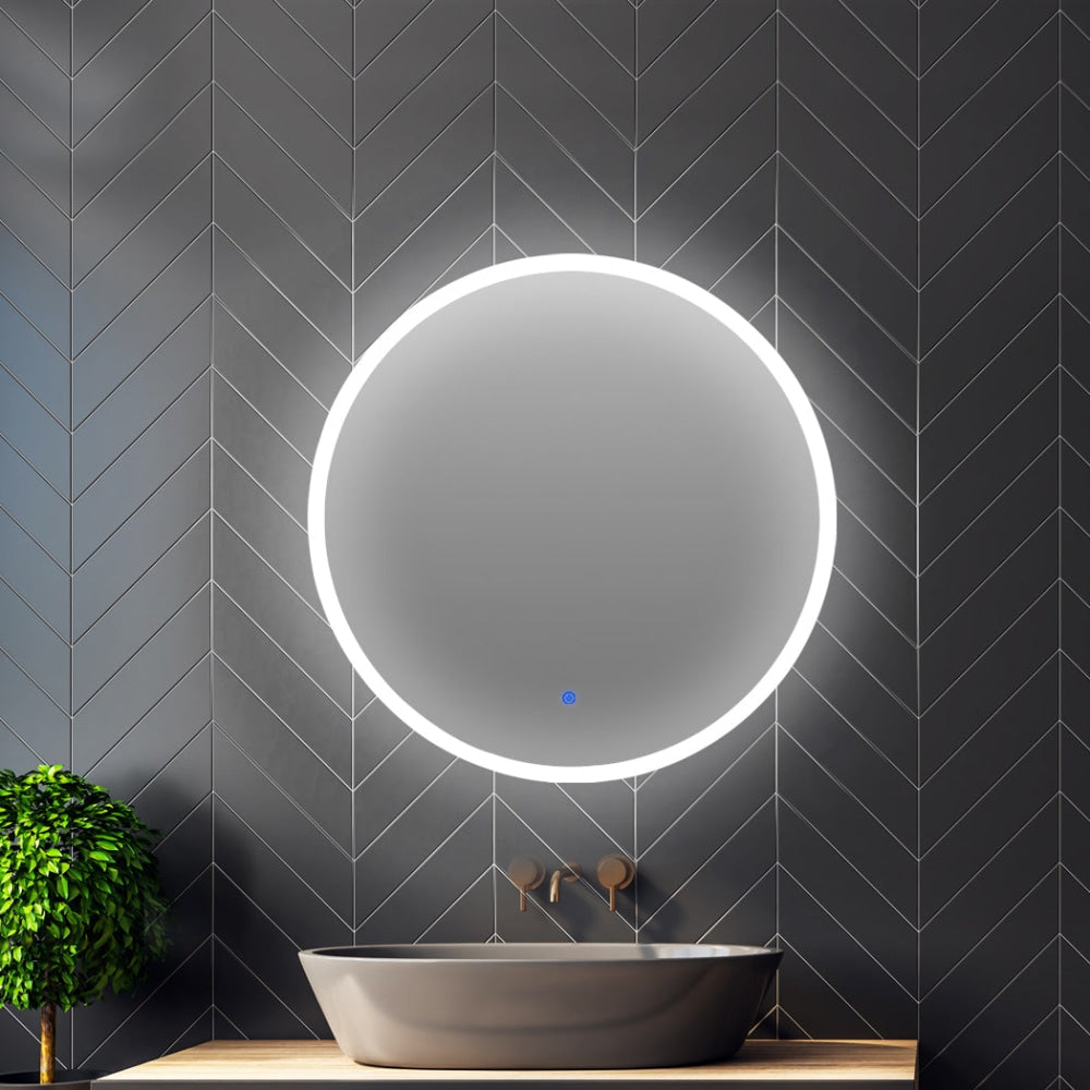 Makeup Mirror LED Light Bathroom Wall Mirrors Anti-fog Clear Round Vanity 50cm Fast shipping On sale