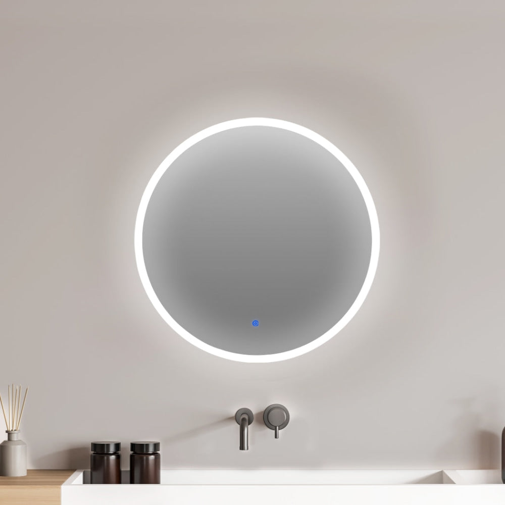 Makeup Mirror LED Light Bathroom Wall Mirrors Anti-fog Clear Round Vanity 50cm Fast shipping On sale