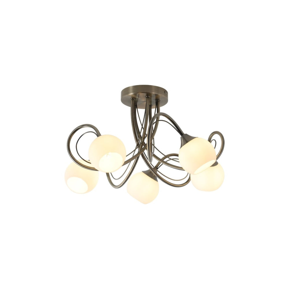 Malini 5 Lights Modern Elegant Pendant Lamp Ceiling Light - Antique Brass Fast shipping On sale