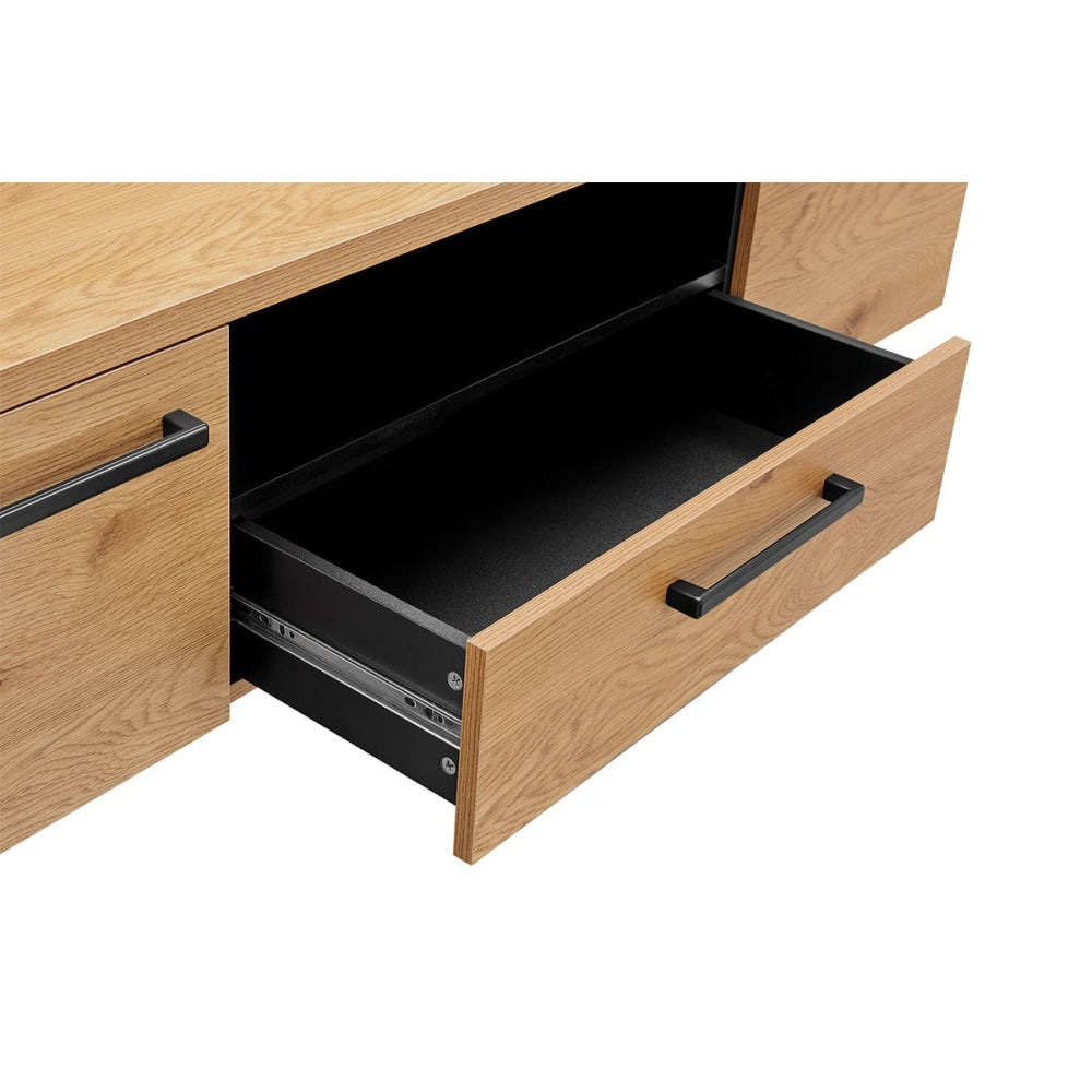 Mallow Lowline Entertainment Unit TV Stand Storage Cabinet 140cm - Oak Fast shipping On sale