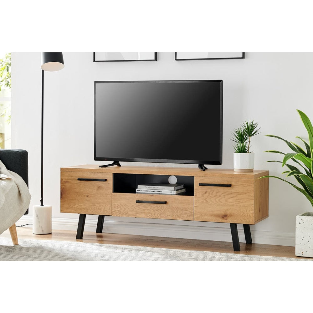 Mallow Lowline Entertainment Unit TV Stand Storage Cabinet 140cm - Oak Fast shipping On sale