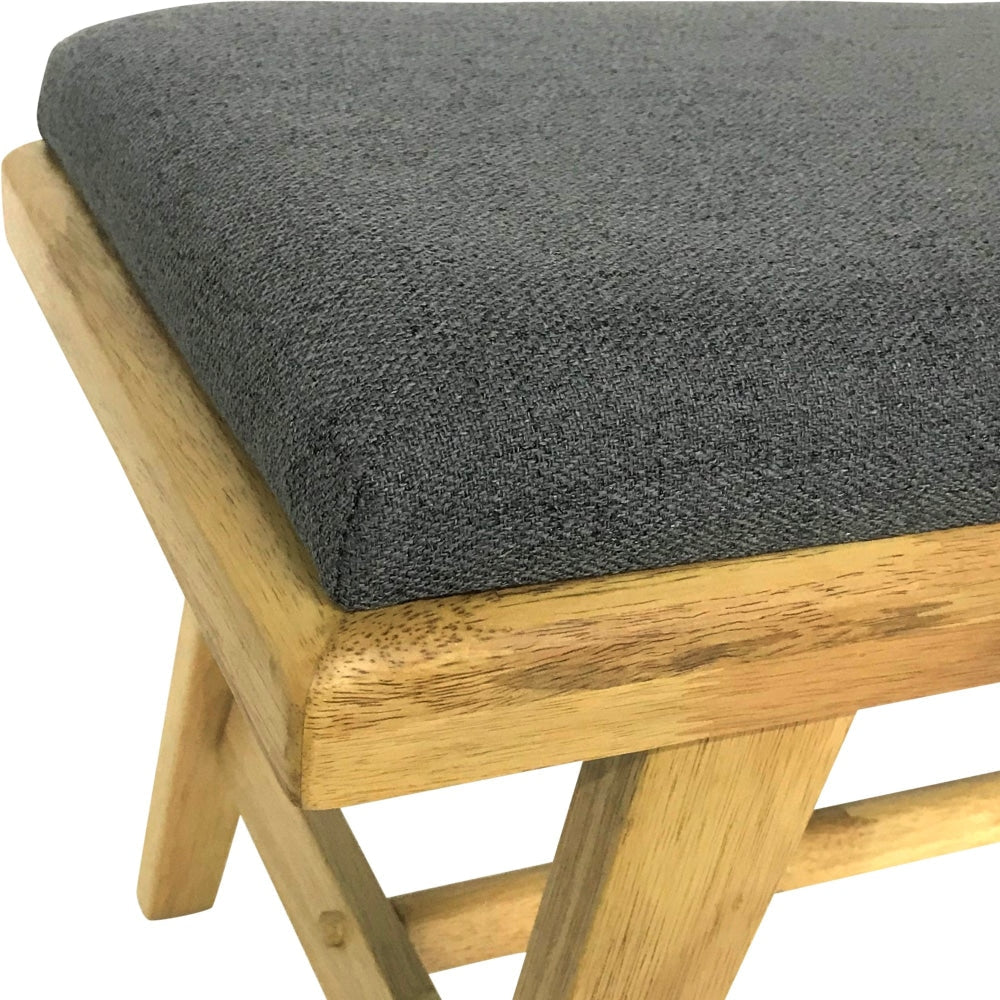Malmo Scandinavian Fabric Dining Bench Wooden Frame - Grey Chair Fast shipping On sale