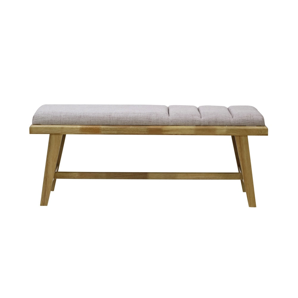 Malmo Scandinavian Fabric Dining Bench Wooden Frame - Light Dusk Chair Fast shipping On sale