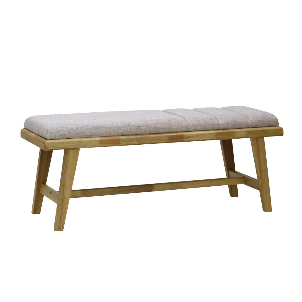 Malmo Scandinavian Fabric Dining Bench Wooden Frame - Light Dusk Chair Fast shipping On sale