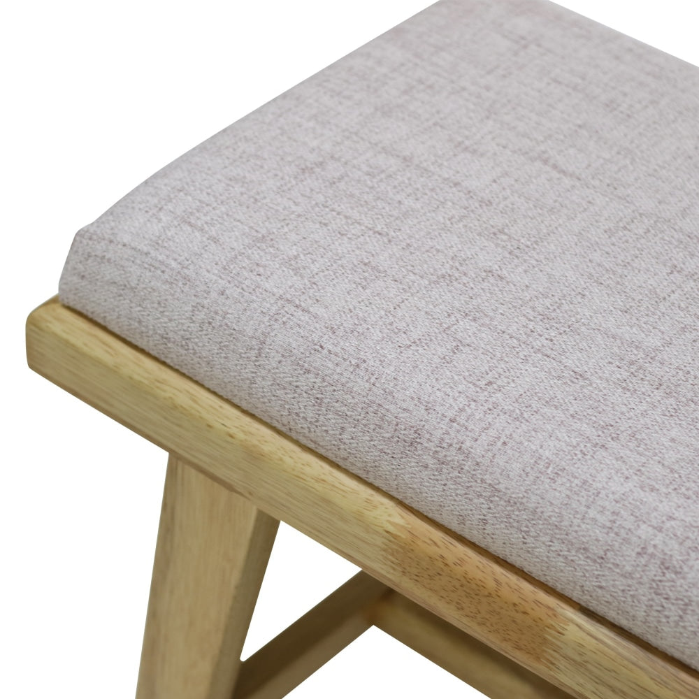 Malmo Scandinavian Fabric Dining Bench Wooden Frame - Light Dusk Chair Fast shipping On sale