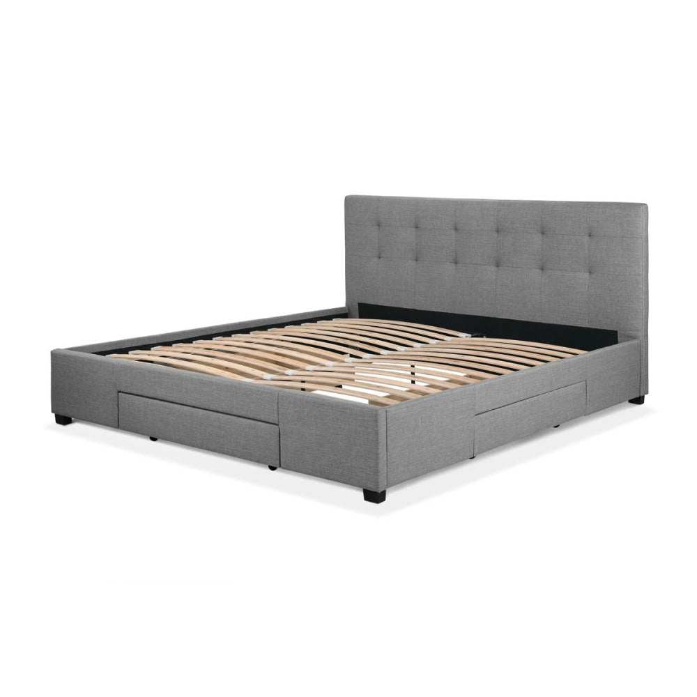 Manarola Collection 3 Drawer Bed Frame - Grey King Fast shipping On sale