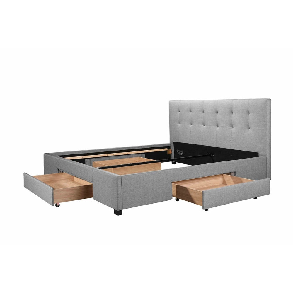 Manarola Collection 3 Drawer Bed Frame - Grey King Fast shipping On sale