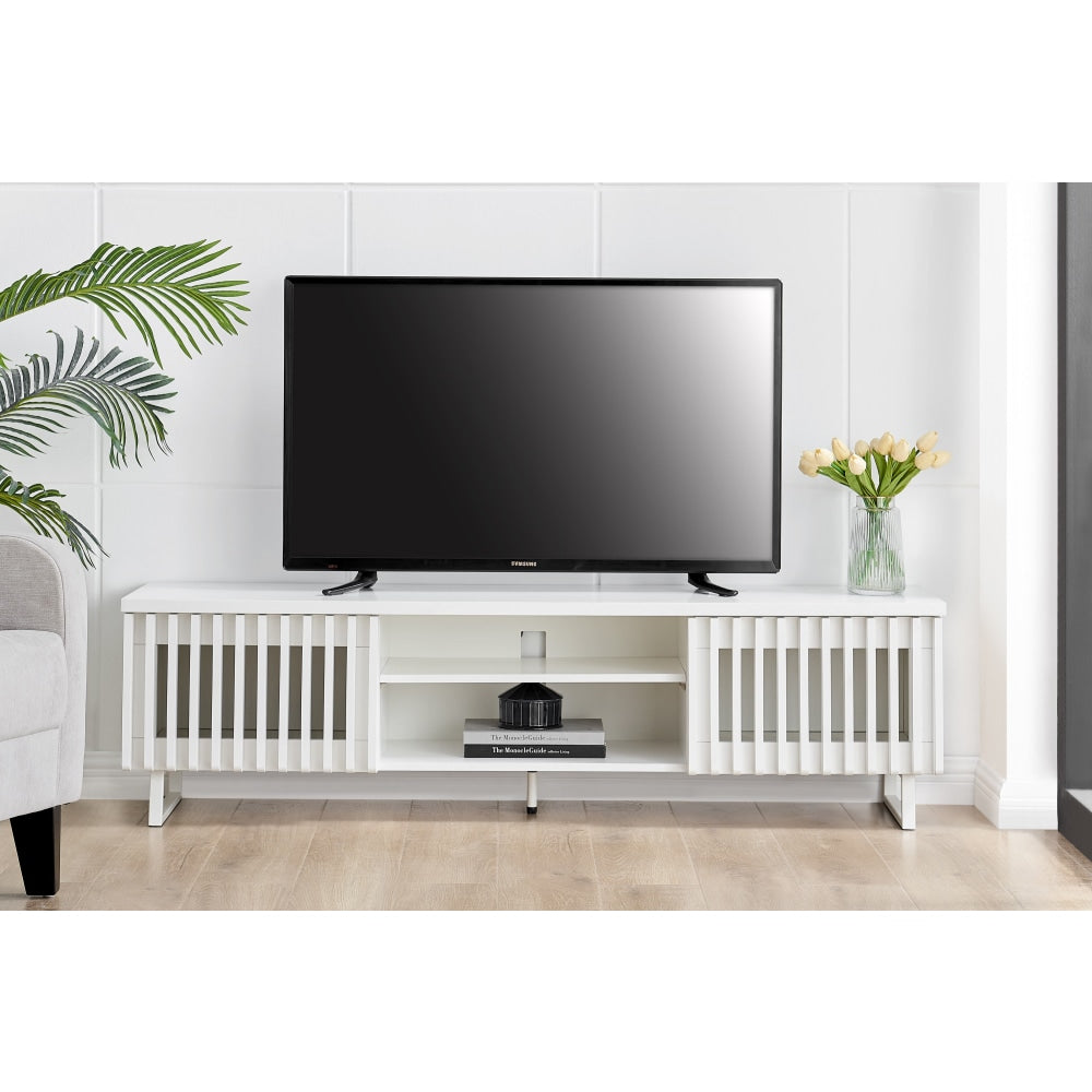 Manila Lowline Entertainment Unit TV Stand Storage Cabinet 160cm - White Fast shipping On sale