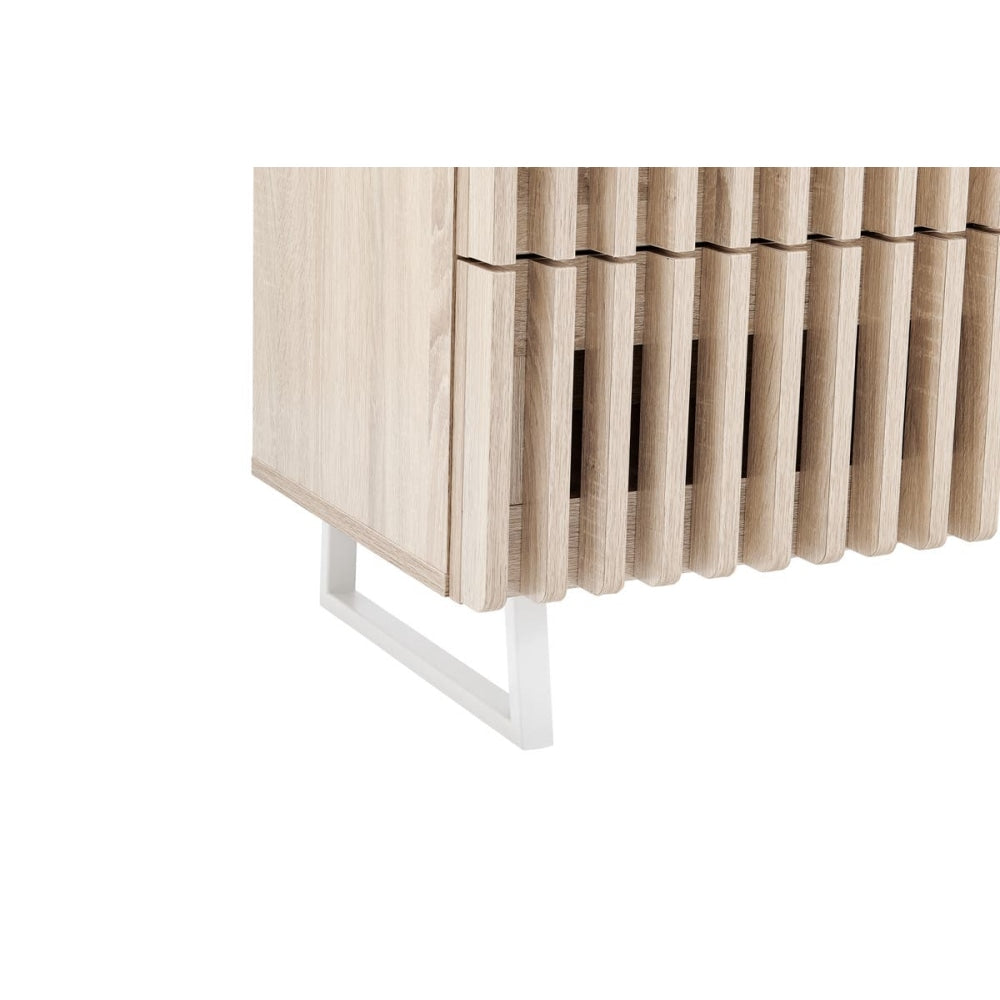 Manila Modern Slotted Design Chest of 4-Drawers Tallboy Storage Cabinet - Natural Of Drawers Fast shipping On sale
