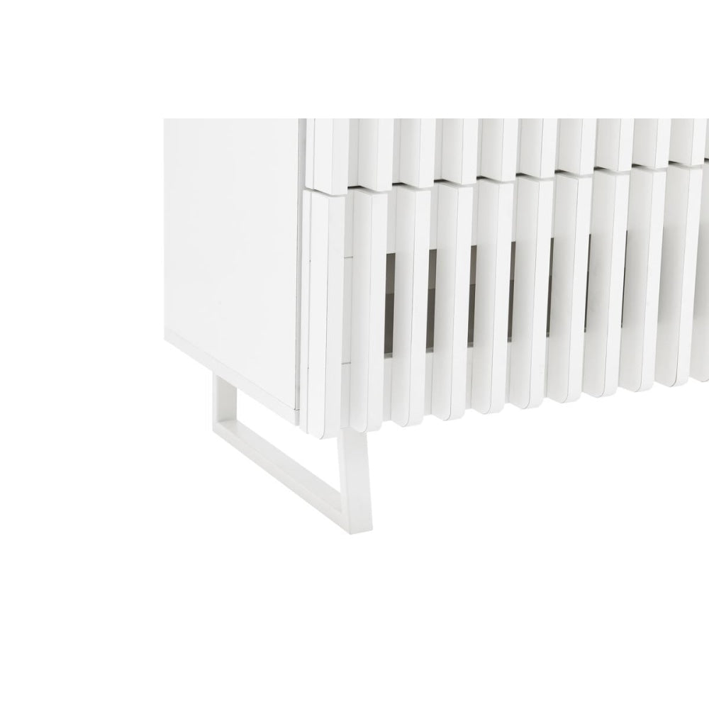 Manila Modern Slotted Design Chest of 4-Drawers Tallboy Storage Cabinet - White Of Drawers Fast shipping On sale