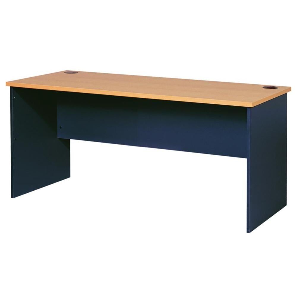 Mantone Straight Office Work Desk - 150cm - Select Beech/Ironstone Fast shipping On sale
