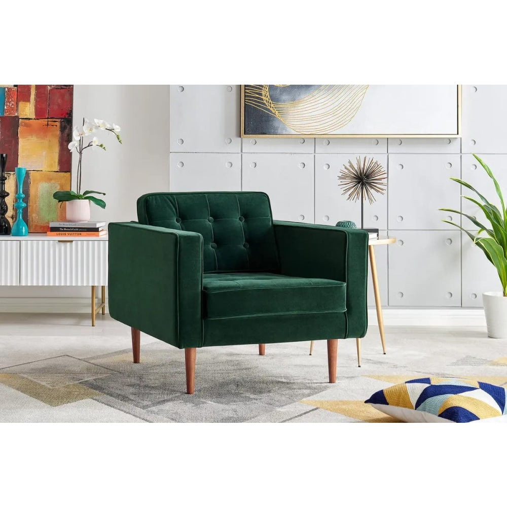 Marcella Velvet Fabric Relaxing Accent Lounge Armchair - Green Chair Fast shipping On sale