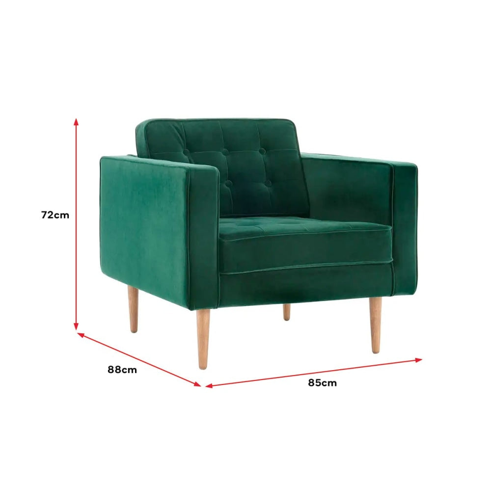 Marcella Velvet Fabric Relaxing Accent Lounge Armchair - Green Chair Fast shipping On sale