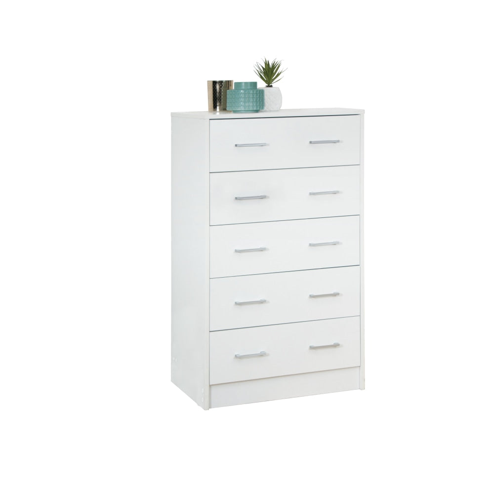 Marcus Modern Wooden Chest 5-Drawers Tallboy Storage Cabinet - White Of Drawers Fast shipping On sale