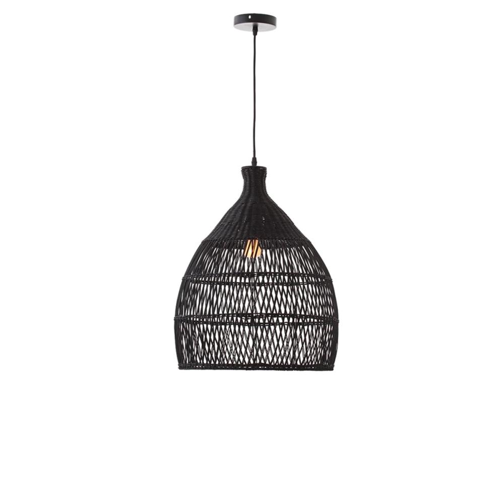 Marie Rattan Modern Elegant Pendant Lamp Ceiling Light - Black Fast shipping On sale