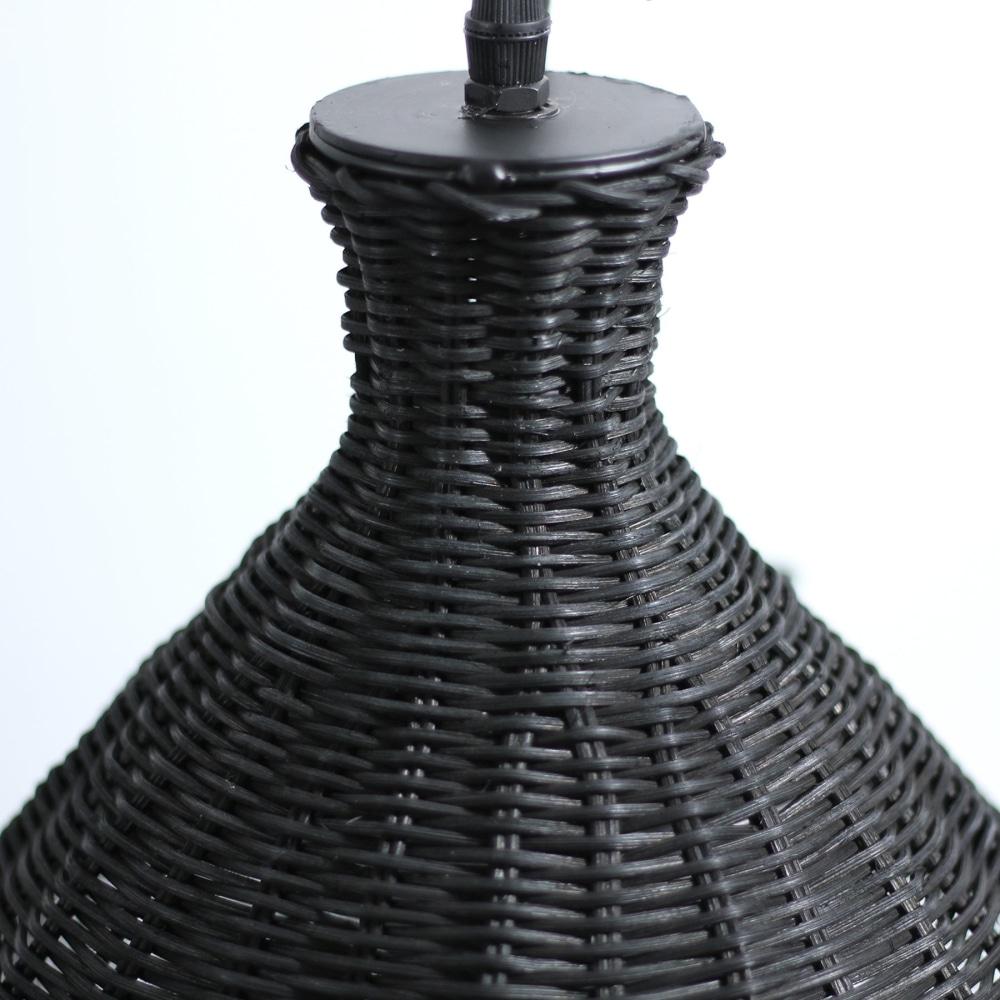 Marie Rattan Modern Elegant Pendant Lamp Ceiling Light - Black Fast shipping On sale