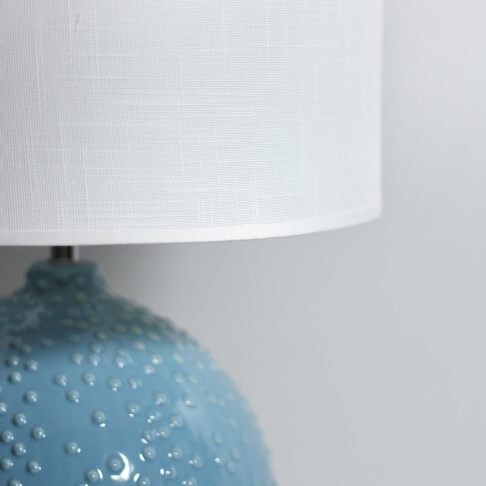 Marina Fun Ceramic Base Fabric Shade Table Lamp Light Blue Fast shipping On sale