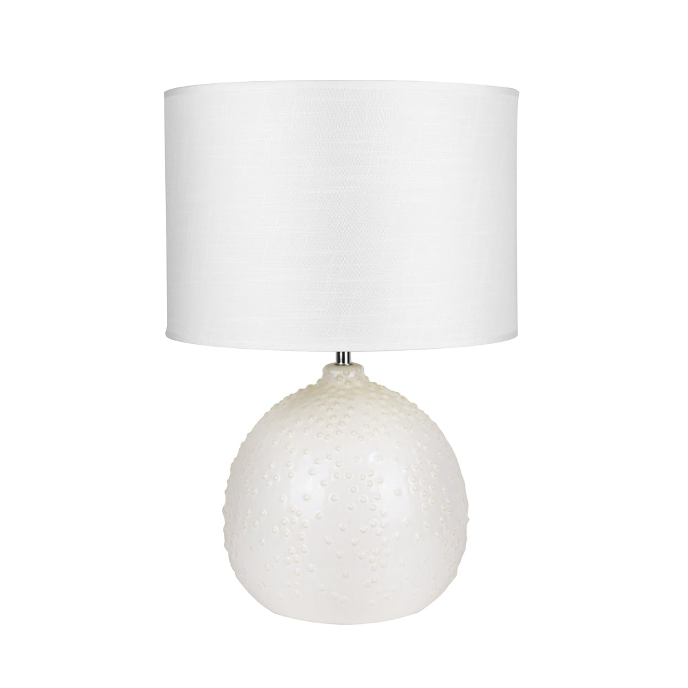 Marina Fun Ceramic Base Fabric Shade Table Lamp Light White Fast shipping On sale