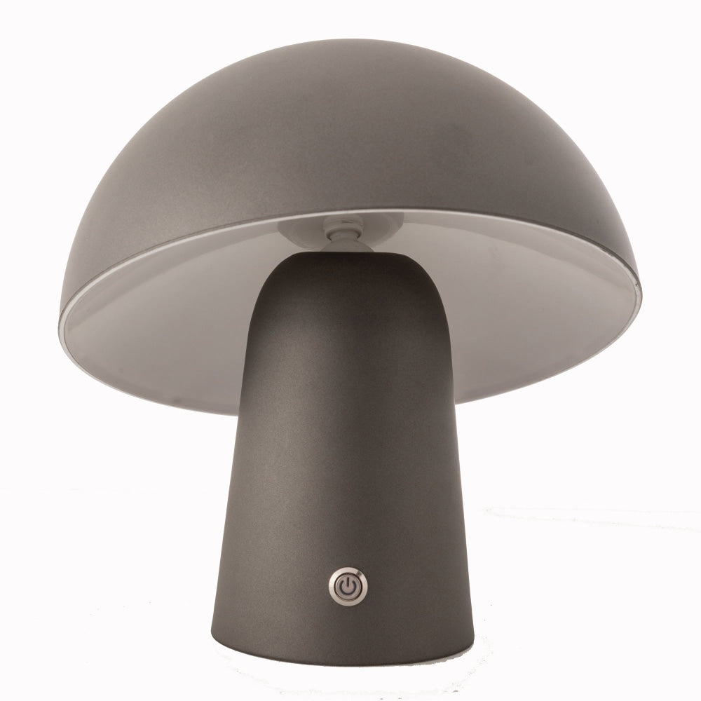 Mario Modern Mushroom USB Rechargeable Table Desk Lamp Steel Grey Fast shipping On sale