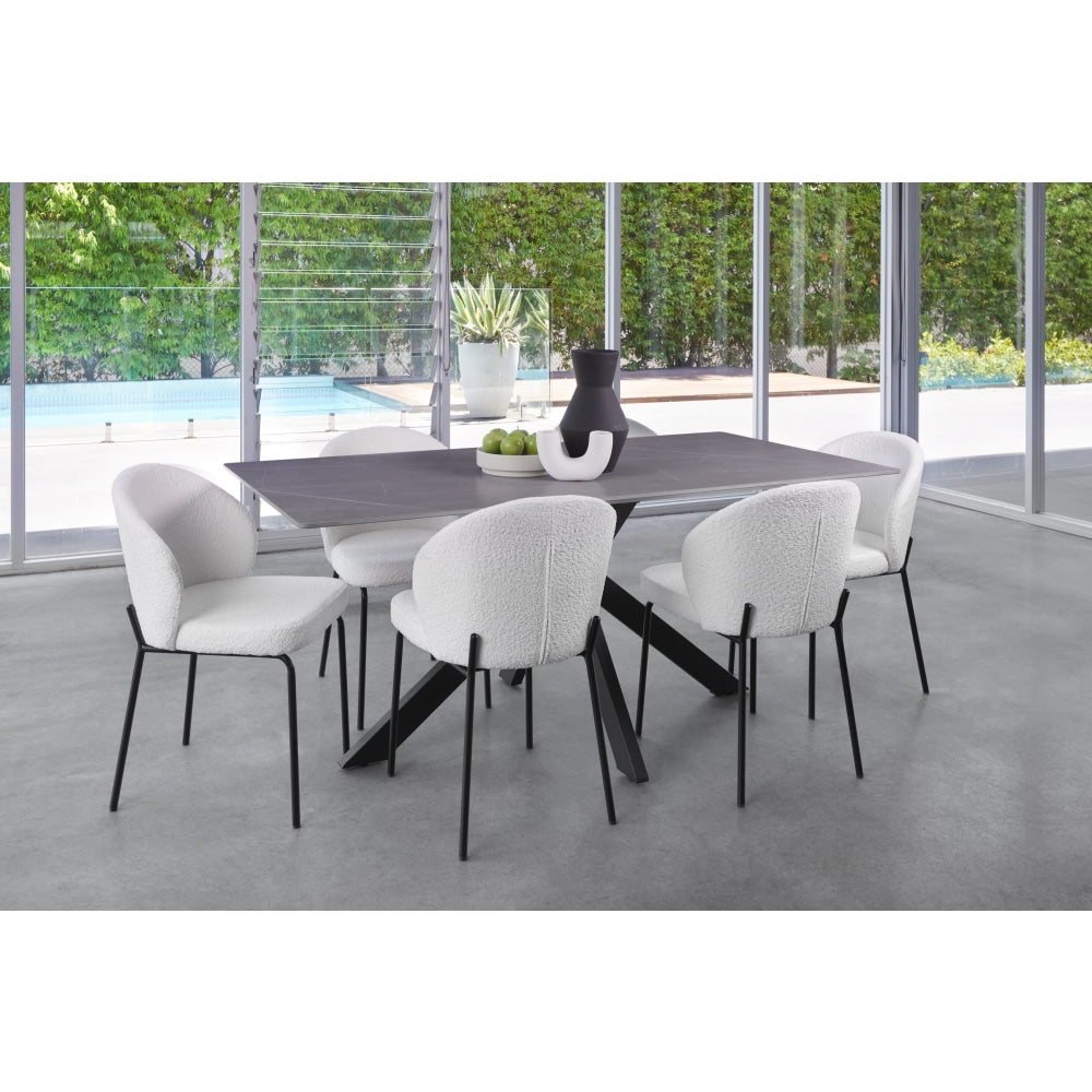 Marion Rectangular Modern Ceramic Kitchen Dining Table 180cm - Bulgarian Grey Fast shipping On sale