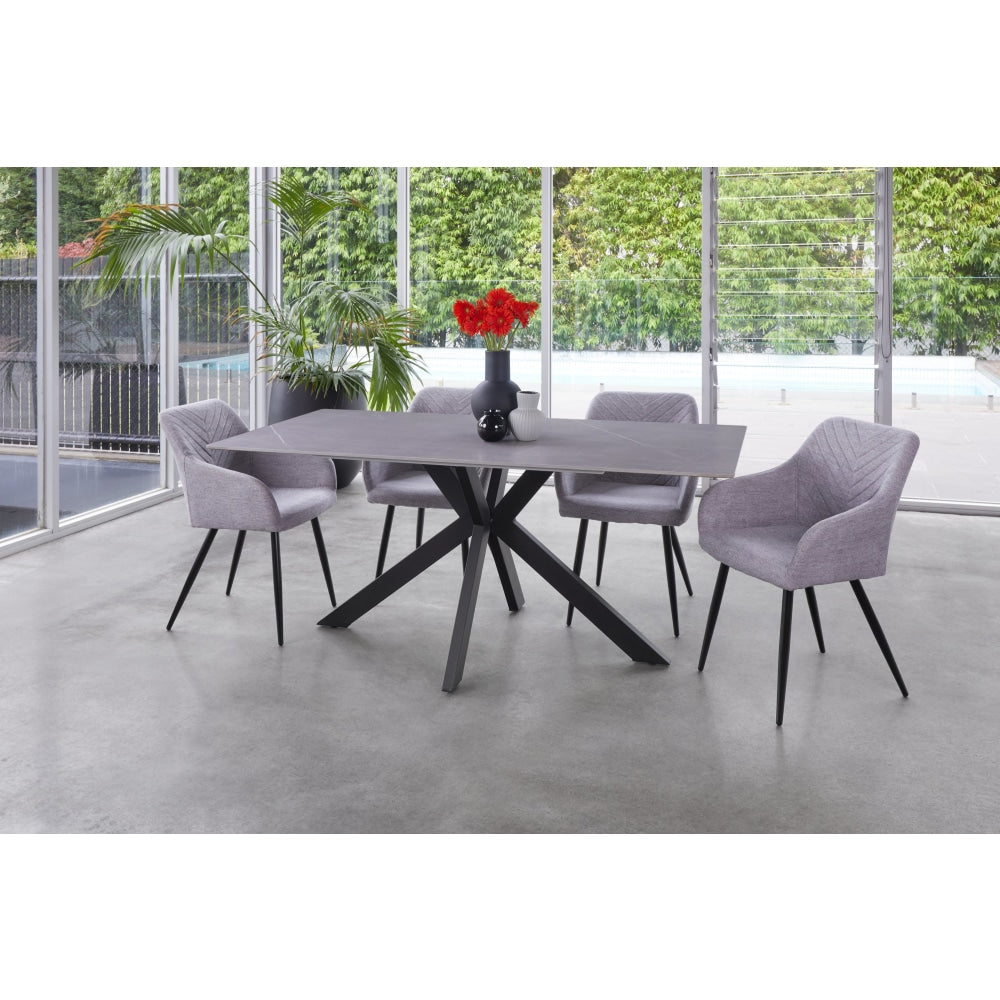 Marion Rectangular Modern Ceramic Kitchen Dining Table 180cm - Bulgarian Grey Fast shipping On sale