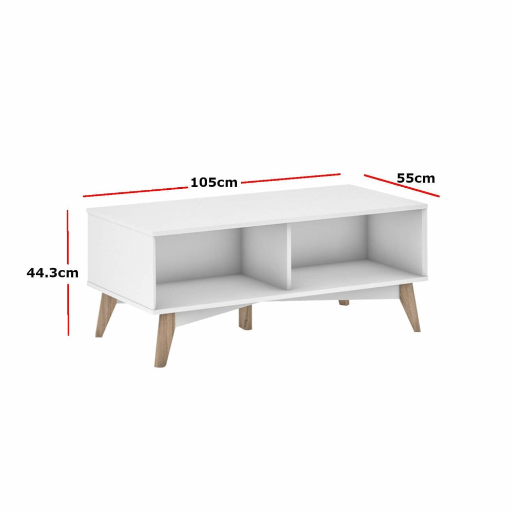 Marissa Open Shelves Coffee Table - White Fast shipping On sale